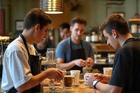 Barista training class in session at Caffè Verdi