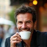 Customer Luca enjoying coffee in Milan